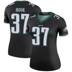 Women's Maxen Hook Philadelphia Eagles No.37 Legend Color Rush Jersey - Black