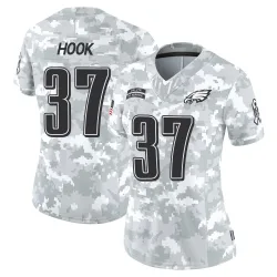 Women's Maxen Hook Philadelphia Eagles No.37 Limited 2024 Salute to Service Jersey - Arctic Camo
