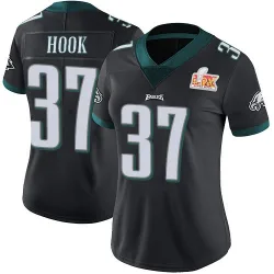 Women's Maxen Hook Philadelphia Eagles No.37 Limited Alternate Vapor Untouchable Super Bowl LIX Jersey - Black