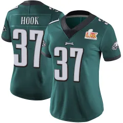 Women's Maxen Hook Philadelphia Eagles No.37 Limited Midnight Team Color Vapor Untouchable Super Bowl LIX Jersey - Green