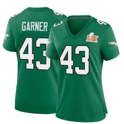 Women's Mekhi Garner Philadelphia Eagles No.43 Game Kelly Alternate Super Bowl LIX Jersey - Green
