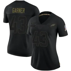 Women's Mekhi Garner Philadelphia Eagles No.43 Limited 2020 Salute To Service Jersey - Black