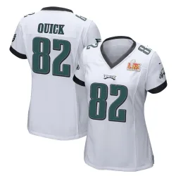 Women's Mike Quick Philadelphia Eagles No.82 Game Super Bowl LIX Jersey - White