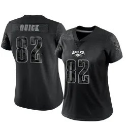 Women's Mike Quick Philadelphia Eagles No.82 Limited Reflective Jersey - Black