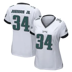 Women's Montrell Johnson Jr. Philadelphia Eagles No.34 Game Jersey - White