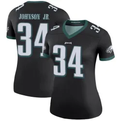 Women's Montrell Johnson Jr. Philadelphia Eagles No.34 Legend Color Rush Jersey - Black