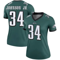 Women's Montrell Johnson Jr. Philadelphia Eagles No.34 Legend Jersey - Green