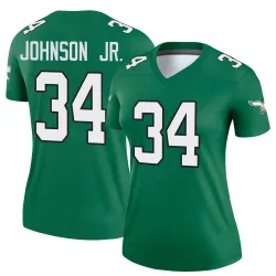 Women's Montrell Johnson Jr. Philadelphia Eagles No.34 Legend Kelly Alternate Jersey - Green