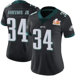 Women's Montrell Johnson Jr. Philadelphia Eagles No.34 Limited Alternate Vapor Untouchable Super Bowl LIX Jersey - Black