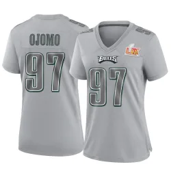Women's Moro Ojomo Philadelphia Eagles No.97 Game Atmosphere Fashion Super Bowl LIX Jersey - Gray