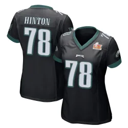 Women's Myles Hinton Philadelphia Eagles No.78 Game Alternate Super Bowl LIX Jersey - Black