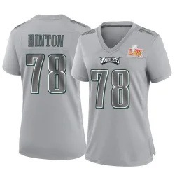 Women's Myles Hinton Philadelphia Eagles No.78 Game Atmosphere Fashion Super Bowl LIX Jersey - Gray