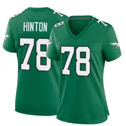 Women's Myles Hinton Philadelphia Eagles No.78 Game Kelly Alternate Jersey - Green