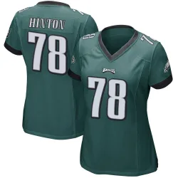 Women's Myles Hinton Philadelphia Eagles No.78 Game Team Color Jersey - Green