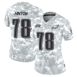 Women's Myles Hinton Philadelphia Eagles No.78 Limited 2024 Salute to Service Jersey - Arctic Camo