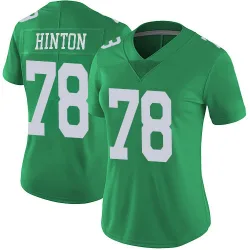 Women's Myles Hinton Philadelphia Eagles No.78 Limited Vapor Untouchable Jersey - Green