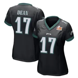Women's Nakobe Dean Philadelphia Eagles No.17 Game Alternate Super Bowl LIX Jersey - Black
