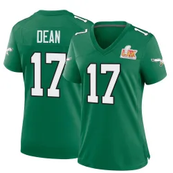 Women's Nakobe Dean Philadelphia Eagles No.17 Game Kelly Alternate Super Bowl LIX Jersey - Green