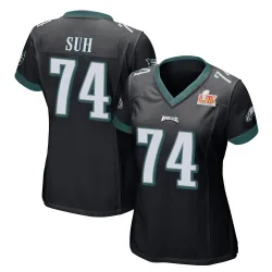 Women's Ndamukong Suh Philadelphia Eagles No.74 Game Alternate Super Bowl LIX Jersey - Black