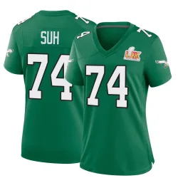 Women's Ndamukong Suh Philadelphia Eagles No.74 Game Kelly Alternate Super Bowl LIX Jersey - Green