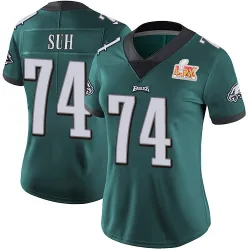 Women's Ndamukong Suh Philadelphia Eagles No.74 Limited Midnight Team Color Vapor Untouchable Super Bowl LIX Jersey - Green