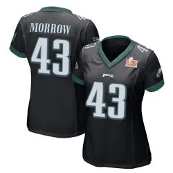 Women's Nicholas Morrow Philadelphia Eagles No.43 Game Alternate Super Bowl LIX Jersey - Black