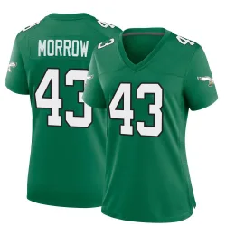 Women's Nicholas Morrow Philadelphia Eagles No.43 Game Kelly Alternate Jersey - Green