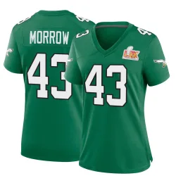 Women's Nicholas Morrow Philadelphia Eagles No.43 Game Kelly Alternate Super Bowl LIX Jersey - Green