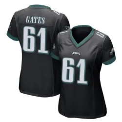 Women's Nick Gates Philadelphia Eagles No.61 Game Alternate Jersey - Black