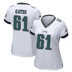 Women's Nick Gates Philadelphia Eagles No.61 Game Jersey - White