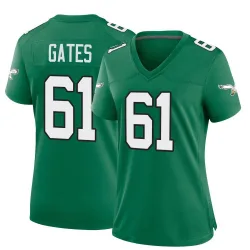 Women's Nick Gates Philadelphia Eagles No.61 Game Kelly Alternate Jersey - Green