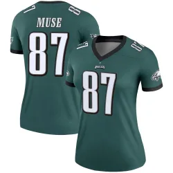 Women's Nick Muse Philadelphia Eagles No.87 Legend Jersey - Green