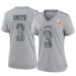 Women's Nolan Smith Jr. Philadelphia Eagles No.3 Game Atmosphere Fashion Super Bowl LIX Jersey - Gray
