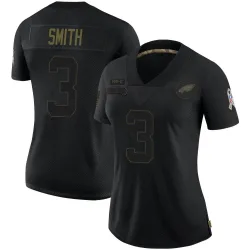 Women's Nolan Smith Jr. Philadelphia Eagles No.3 Limited 2020 Salute To Service Jersey - Black
