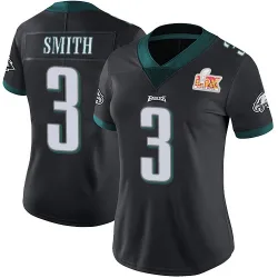 Women's Nolan Smith Jr. Philadelphia Eagles No.3 Limited Alternate Vapor Untouchable Super Bowl LIX Jersey - Black