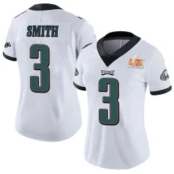 Women's Nolan Smith Jr. Philadelphia Eagles No.3 Limited Vapor Untouchable Super Bowl LIX Jersey - White