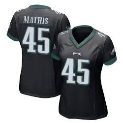 Women's Ochaun Mathis Philadelphia Eagles No.45 Game Alternate Jersey - Black