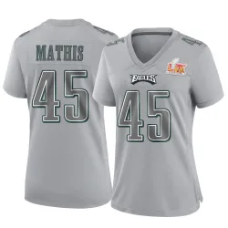 Women's Ochaun Mathis Philadelphia Eagles No.45 Game Atmosphere Fashion Super Bowl LIX Jersey - Gray