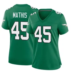 Women's Ochaun Mathis Philadelphia Eagles No.45 Game Kelly Alternate Jersey - Green