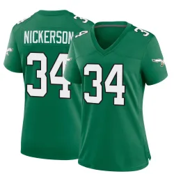 Women's Parry Nickerson Philadelphia Eagles No.34 Game Kelly Alternate Jersey - Green