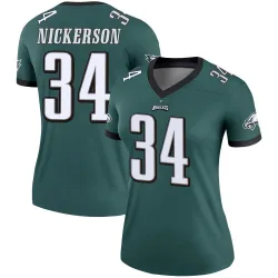 Women's Parry Nickerson Philadelphia Eagles No.34 Legend Jersey - Green