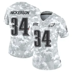Women's Parry Nickerson Philadelphia Eagles No.34 Limited 2024 Salute to Service Jersey - Arctic Camo