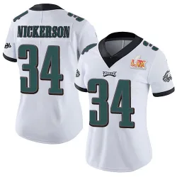 Women's Parry Nickerson Philadelphia Eagles No.34 Limited Vapor Untouchable Super Bowl LIX Jersey - White