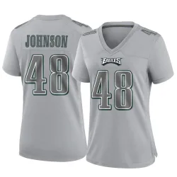 Women's Patrick Johnson Philadelphia Eagles No.48 Game Atmosphere Fashion Jersey - Gray
