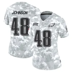 Women's Patrick Johnson Philadelphia Eagles No.48 Limited 2024 Salute to Service Jersey - Arctic Camo