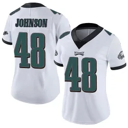 Women's Patrick Johnson Philadelphia Eagles No.48 Limited Vapor Untouchable Jersey - White