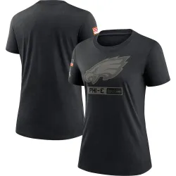 Women's Philadelphia Eagles No. 2020 Salute To Service Performance T-Shirt - Black