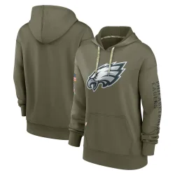 Women's Philadelphia Eagles No. 2022 Salute to Service Performance Pullover Hoodie - Olive