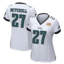 Women's Quinyon Mitchell Philadelphia Eagles No.27 Game Super Bowl LIX Jersey - White