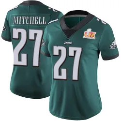 Women's Quinyon Mitchell Philadelphia Eagles No.27 Limited Midnight Team Color Vapor Untouchable Super Bowl LIX Jersey - Green